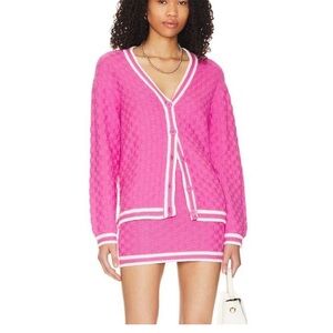 NWT REVOLVE Lovers and Friends Pink Knit Zata Cardigan Size L